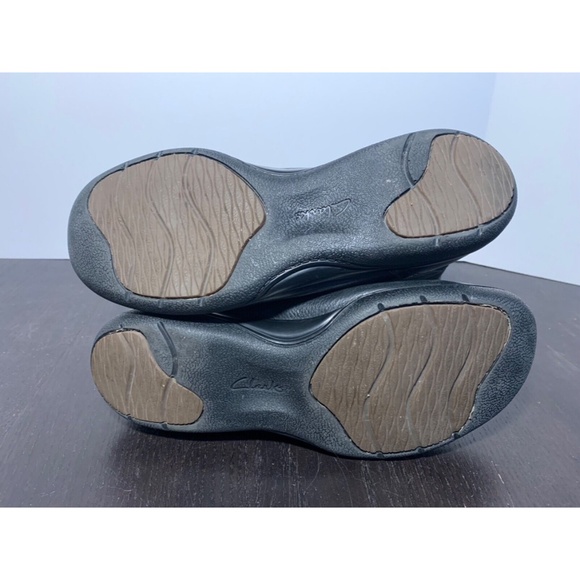 Clarks Collection Black Combat Style Leather Boots Size 8M - Picture 10 of 16